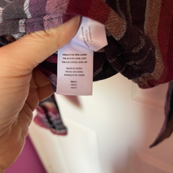 Rails striped tie front linen blend top - Picture 5 of 5